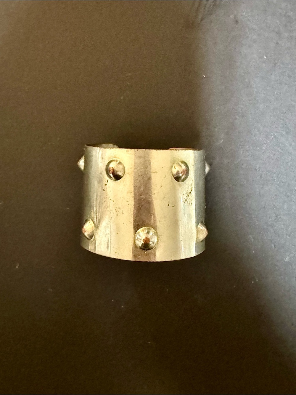 Studded Wide Band Cuff Bracelet - Silver
